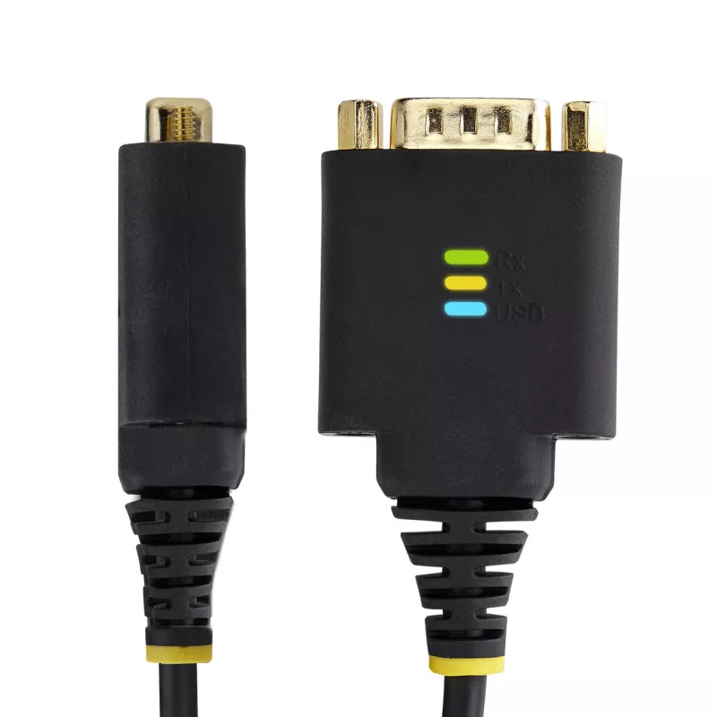 StarTech.com 1ft (30cm) USB na sériový adaptérový kábel, COM-retention, vymeniteľné matice/skrutky, USB-A na DB9 RS232, FTDI IC, ESD ochrana, Windows/macOS/Linux