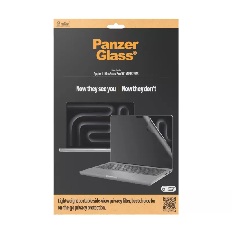 Ochranná fólia displeja PanzerGlass Dual Privacy MacBook Pro 16 palcov M1 M2 M3 M4 transparentná