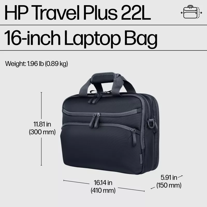 Taška na notebook HP Travel Plus 22L 16-palcová aktovka monochromatická
