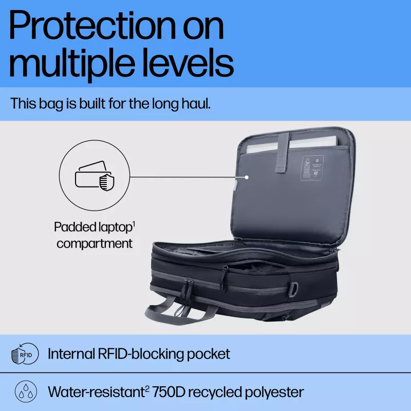 Taška na notebook HP Travel Plus 22L 16-palcová aktovka monochromatická