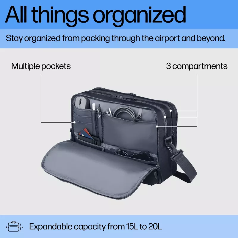 Taška na notebook HP Travel Plus 15 l 14-palcová aktovka 820 g monochromatická