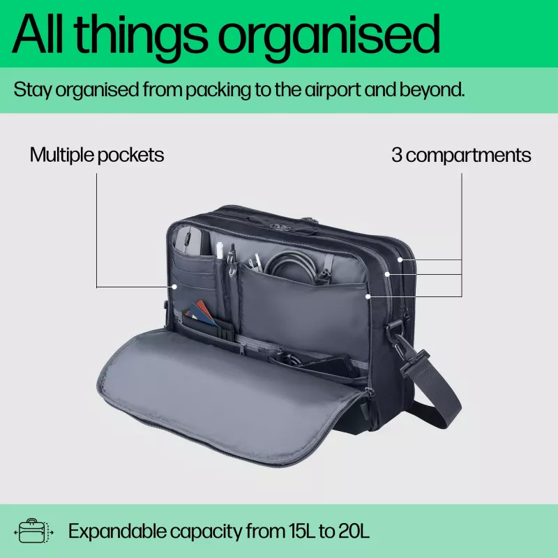 Taška na notebook HP Travel Plus 15 l 14-palcová aktovka 820 g monochromatická