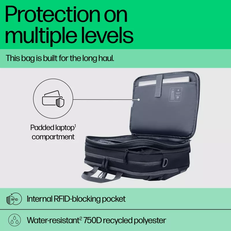 Taška na notebook HP Travel Plus 15 l 14-palcová aktovka 820 g monochromatická