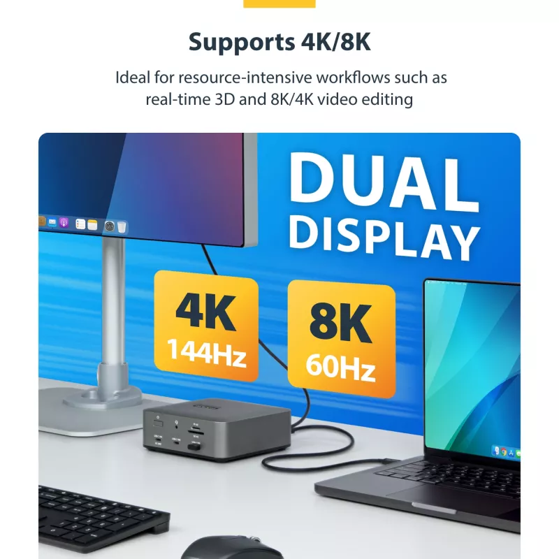 StarTech.com 1,5ft (50cm) Thunderbolt 5 kábel, 80Gbit/s/do 120Gbit/s, 240W PD, 8K 60Hz, certifikovaný Thunderbolt kábel - kompatibilný s Thunderbolt 4/USB4/USB-C