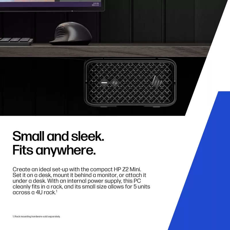HP Z2 Mini G1a A40MYET Mini PC, AMD Ryzen AI Max+ PRO 395, 64GB LPDDR5X, 2TB SSD, Windows 11 Pro