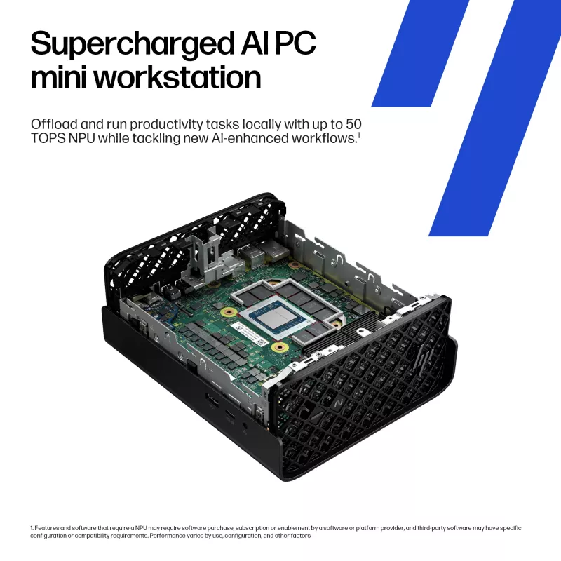 HP Z2 Mini G1a A40MYET Mini PC, AMD Ryzen AI Max+ PRO 395, 64GB LPDDR5X, 2TB SSD, Windows 11 Pro