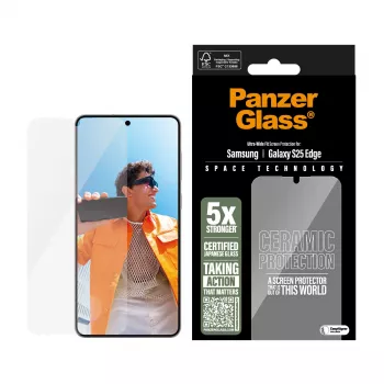 PanzerGlass ® keramická ochrana displeja Samsung S25 Edge | Ultra-Wide Fit s EasyAligner