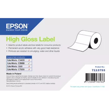 Etiketové hárky Epson 7113753 High Gloss 102 x 51 mm – samolepiace prepravné a produktové etikety