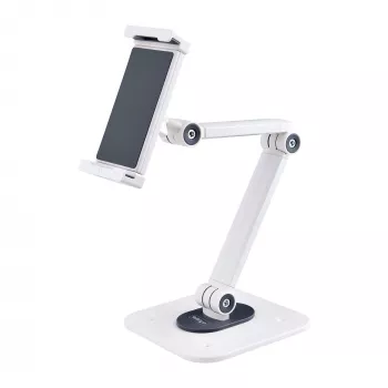 StarTech.com nastaviteľný stojan na tablet na stôl – montovateľný na stenu – nosnosť 1 kg – ergonomický kĺbový univerzálny stojan na tablet – držiak na tablet na stôl otočný/natáčací/rotujúci