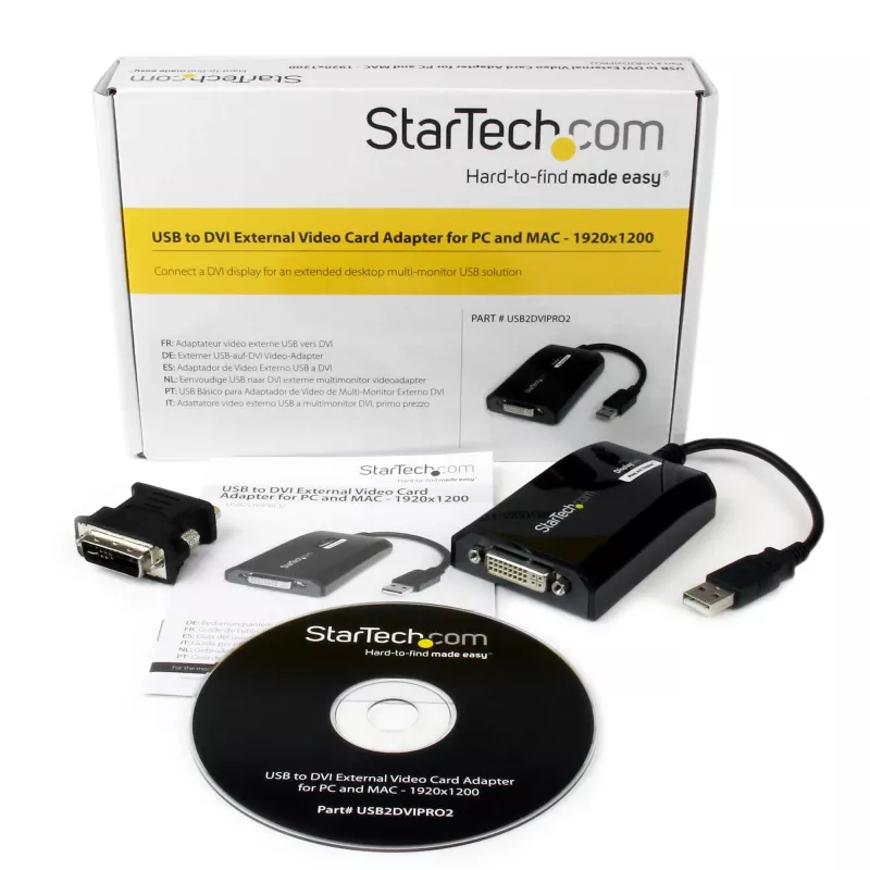 StarTech.com USB na DVI adaptér – 1920 x 1200, 2.0, USB Type-A, DVI výstup, 1920 x 1200 pixelov