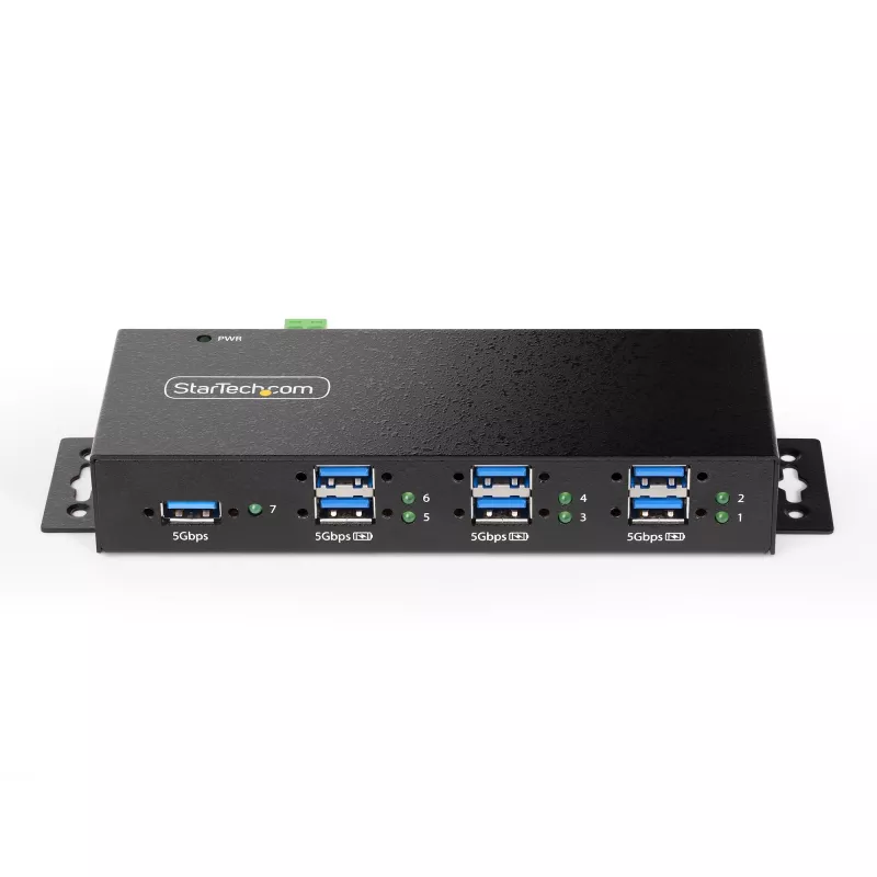 StarTech.com 5G7AINDRM-USB-A-HUB rozbočovač USB 3.2 Gen 1 (3.1 Gen 1) Type-B 5000 Mbit/s čierny