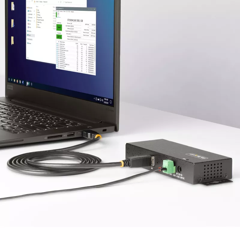 StarTech.com 5G7AINDRM-USB-A-HUB rozbočovač USB 3.2 Gen 1 (3.1 Gen 1) Type-B 5000 Mbit/s čierny