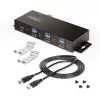 StarTech.com 5G7AINDRM-USB-A-HUB rozbočovač USB 3.2 Gen 1 (3.1 Gen 1) Type-B 5000 Mbit/s čierny