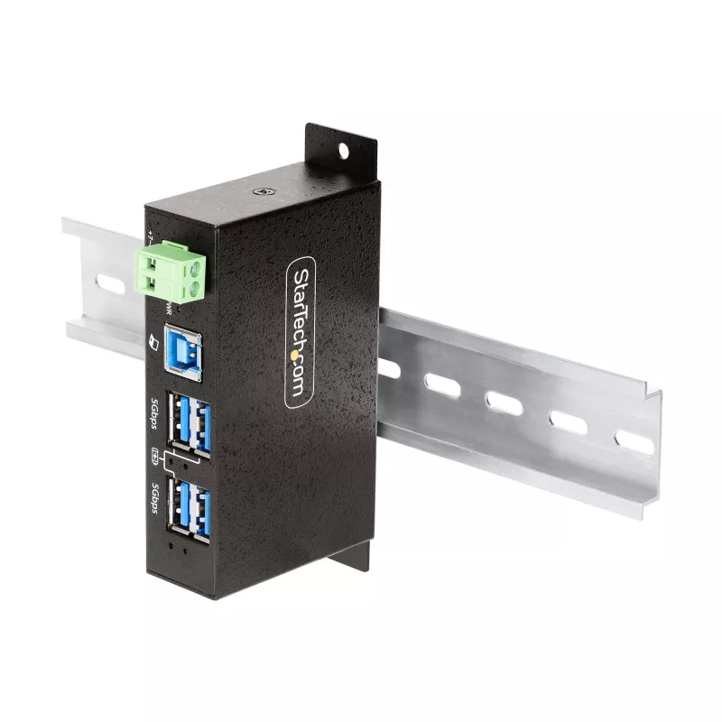 StarTech.com 5G4AINDRM-USB-A-HUB rozbočovač USB 3.2 Gen 1 (3.1 Gen 1) Type-B 5000 Mbit/s čierny