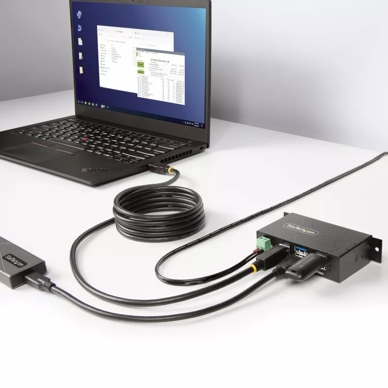 StarTech.com 5G4AINDRM-USB-A-HUB rozbočovač USB 3.2 Gen 1 (3.1 Gen 1) Type-B 5000 Mbit/s čierny