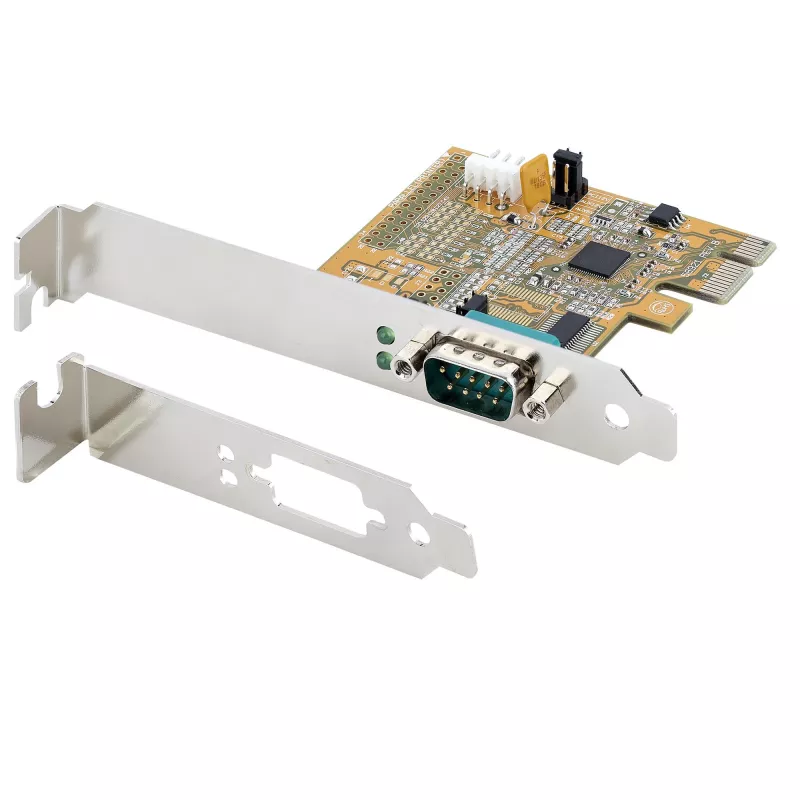 StarTech.com PCI Express sériová karta, PCIe na RS232 (DB9) sériová rozširujúca karta, PC sériová karta s 16C1050 UART, štandardné alebo low-profile držiaky, COM retention, Windows & Linux