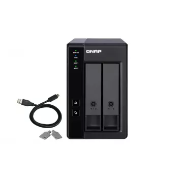 QNAP 2 Bay USB Type-C Direct Attached Storage s hardvérovým RAID | TR-002 | Micro | 6 GB | čierna