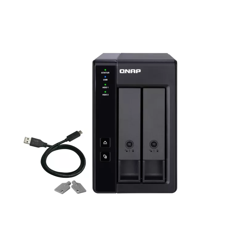 QNAP 2 Bay USB Type-C Direct Attached Storage s hardvérovým RAID | TR-002 | Micro | 6 GB | čierna