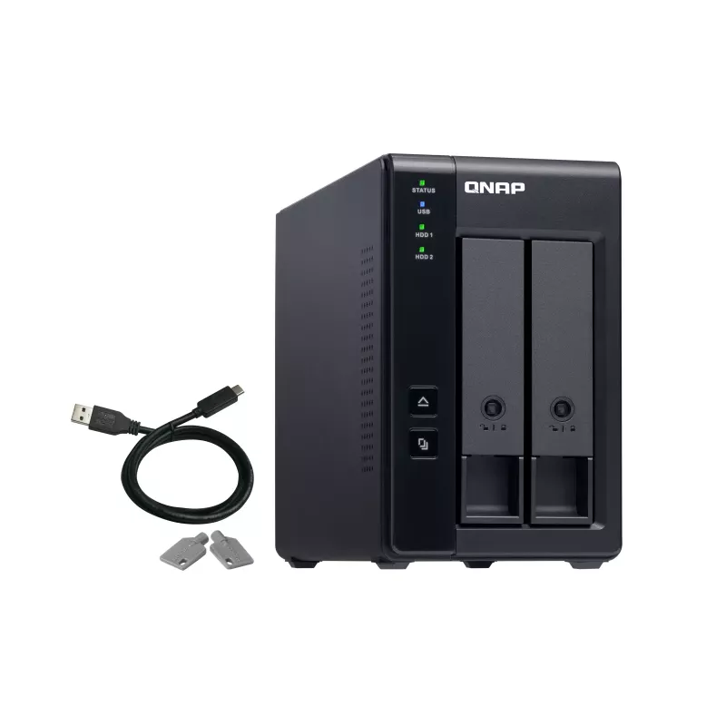 QNAP 2 Bay USB Type-C Direct Attached Storage s hardvérovým RAID | TR-002 | Micro | 6 GB | čierna