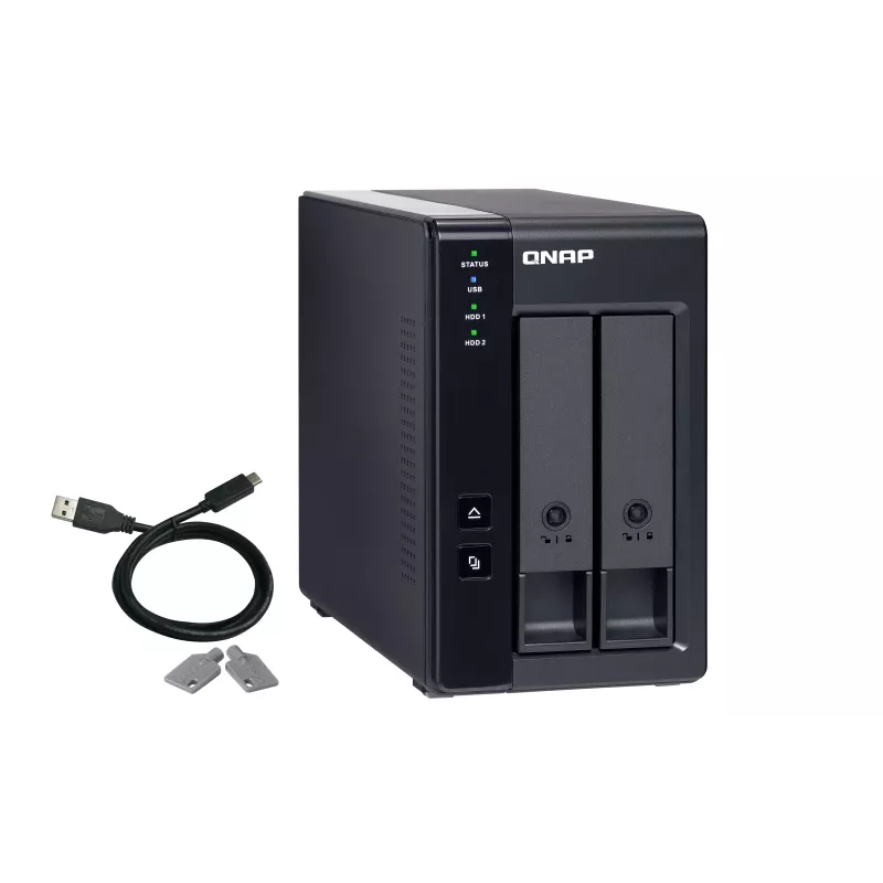 QNAP 2 Bay USB Type-C Direct Attached Storage s hardvérovým RAID | TR-002 | Micro | 6 GB | čierna