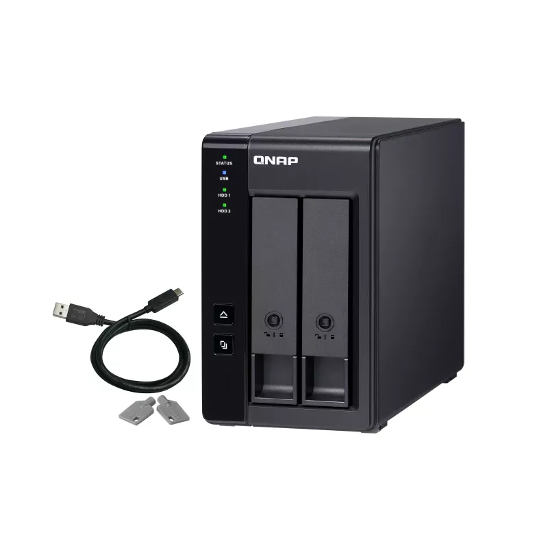 QNAP 2 Bay USB Type-C Direct Attached Storage s hardvérovým RAID | TR-002 | Micro | 6 GB | čierna