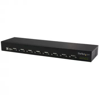StarTech.com 8-portový USB na sériový adaptérový hub, USB 2.0, sériový, čierny, hliník, 36 W, 100 - 240 V