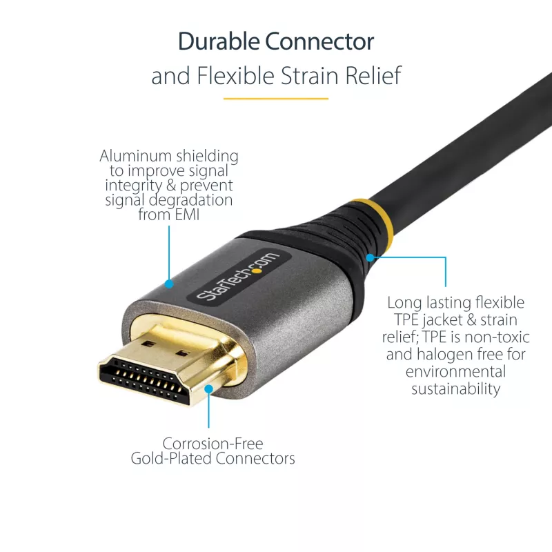 StarTech.com 50cm Premium certifikovaný HDMI 2.0 kábel - High-Speed Ultra HD 4K 60Hz HDMI kábel s Ethernetom - HDR10, ARC - UHD HDMI videokábel - pre UHD monitory, televízory, displeje - M/M