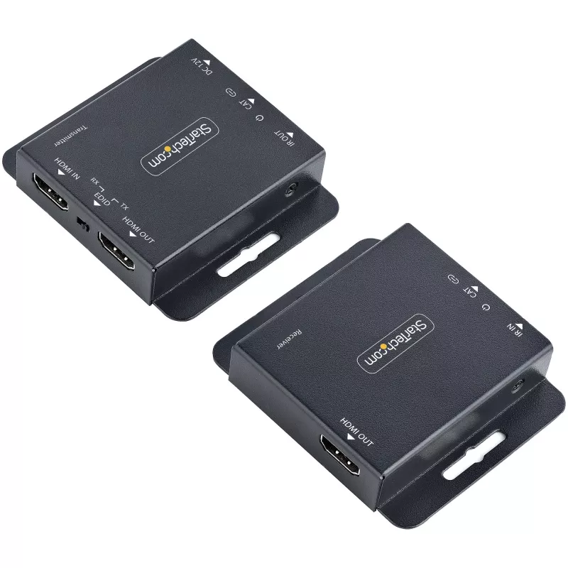StarTech.com 4K HDMI extender cez CAT6/CAT5 Ethernet kábel, 4K 30Hz alebo 1080p 60Hz video extender, HDMI cez Ethernet kábel, HDMI vysielač a prijímač kit, IR diaľkový ovládač