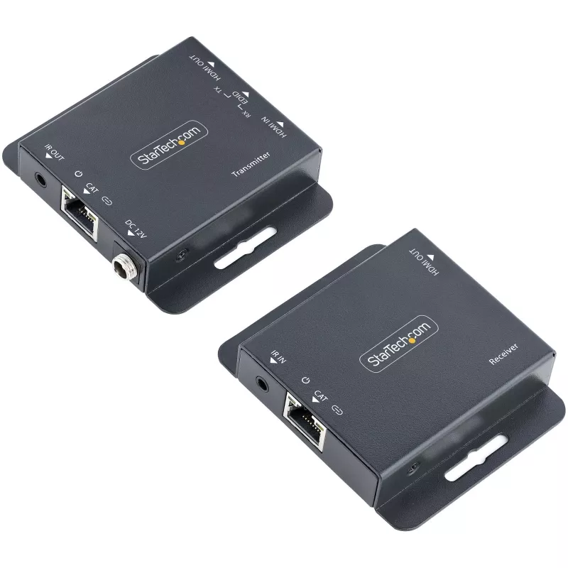 StarTech.com 4K HDMI extender cez CAT6/CAT5 Ethernet kábel, 4K 30Hz alebo 1080p 60Hz video extender, HDMI cez Ethernet kábel, HDMI vysielač a prijímač kit, IR diaľkový ovládač