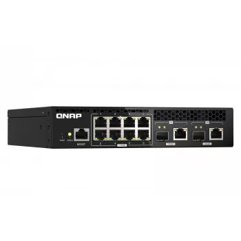 QNAP QSW-M2108R-2C sieťový switch Managed L2 2.5G Ethernet (100/1000/2500) Power over Ethernet (PoE) čierny