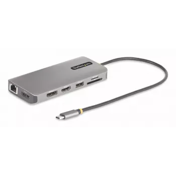 StarTech.com USB-C trojmonitorový multiport adaptér, duálny 4K 60 Hz + 4K 30 Hz HDMI & DisplayPort, 4-portový USB hub, 100 W PD Pass-Through, GbE, SD/MicroSD čítačka kariet