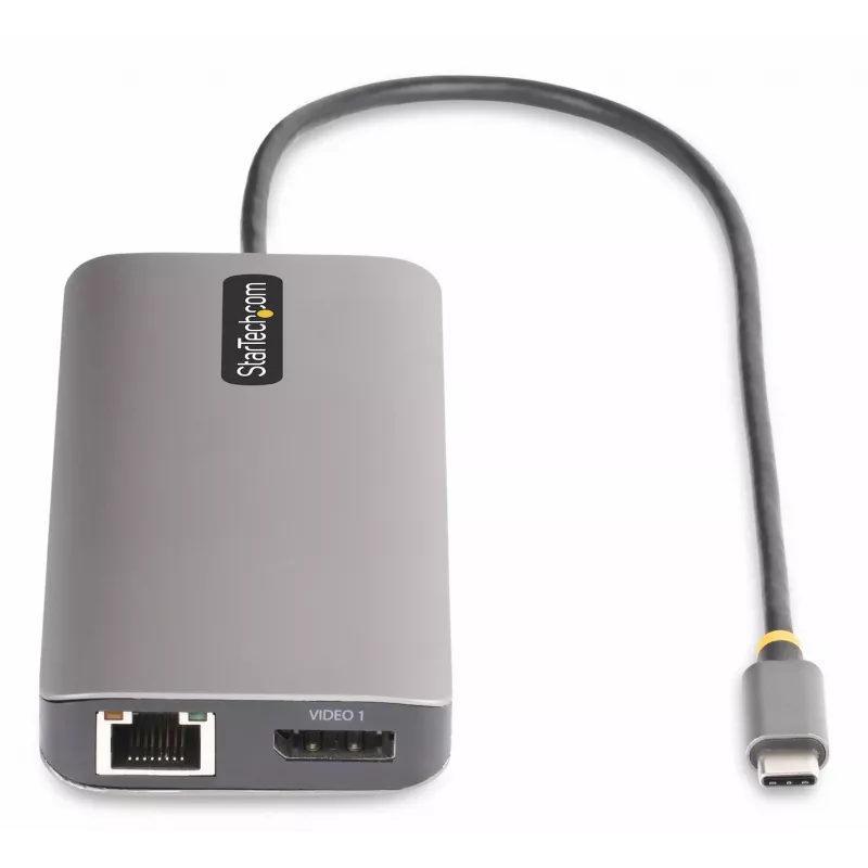 StarTech.com USB-C trojmonitorový multiport adaptér, duálny 4K 60 Hz + 4K 30 Hz HDMI & DisplayPort, 4-portový USB hub, 100 W PD Pass-Through, GbE, SD/MicroSD čítačka kariet