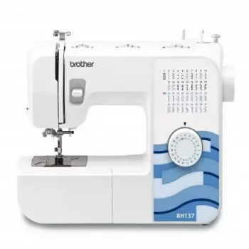 Šijací stroj Brother RH137 — 37 stehov, dĺžka stehu 4 mm, šírka stehu 5 mm, ľahko prenosný