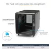 StarTech.com 4-stĺpikový 12U serverový rack, uzamykateľná 19-palcová dátová skriňa pre počítačové/AV/IT zariadenia, kancelársky/domáci sieťový rack s kolieskami a nastaviteľnými montážnymi lištami