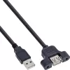 InLine USB 2.0 adaptérový kábel Type-A samec / A samica pre slotovú záslepku, 0,6 m