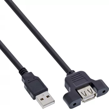 InLine USB 2.0 adaptérový kábel Type-A samec / A samica pre slotovú záslepku, 0,6 m