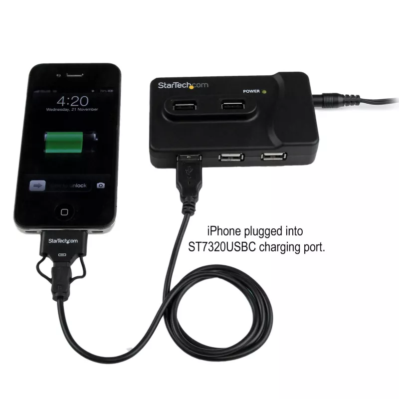 StarTech.com 6-portový USB 3.0 / USB 2.0 kombi hub s 2A nabíjacím portom – 2x USB 3.0 & 4x USB 2.0