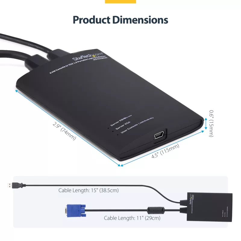 StarTech.com KVM konzola na USB 2.0 prenosný adaptér pre notebook Crash Cart