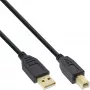 InLine 34503S kábel USB 2.0 Type A samec – Type B samec, čierny, pozlátené kontakty, 0,3 m