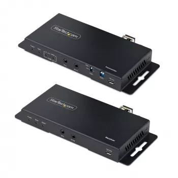 StarTech.com 4K HDMI over Fiber extender kit, 4K 60Hz až do 1000 m (Single Mode) alebo 300 m (Multimode) LC optické vlákno, HDR, HDCP, 3,5 mm audio/RS232/IR extender, sada vysielača a prijímača