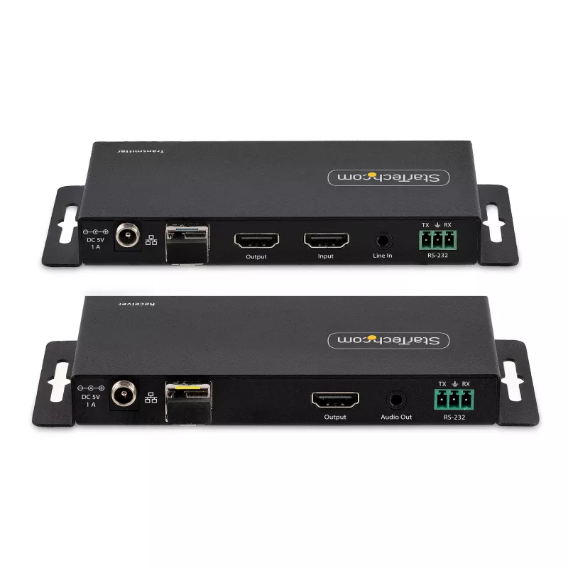 StarTech.com ST121HD20FXA2 4K 60Hz HDMI extender cez optické vlákno, súprava, do 1 km (jednovidové) / 300 m (viacvidové), LC, HDR, HDCP, zvuk/RS232/IR, vysielač a prijímač