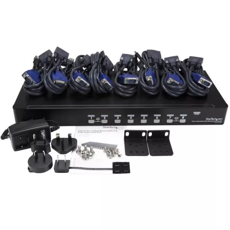 StarTech.com 8-portový 1HE rackový USB KVM switch kit s OSD a káblami