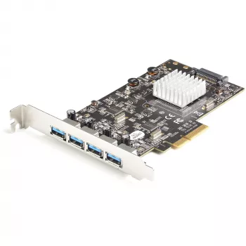 StarTech.com 4-portová USB PCIe karta – 10 Gbit/s USB 3.1/3.2 Gen 2 Type-A PCI Express rozširujúca karta s 2 radičmi – 4x USB-A – USB PCIe prídavná adaptérová karta – Windows/Mac/Linux