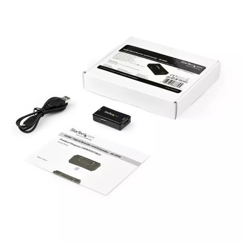 StarTech.com HDBOOST4K2 zosilňovač signálu HDMI / opakovač v línii, 4K 60 Hz, do 14 m, napájanie cez USB, zvuk 7.1, YUV 4:4:4
