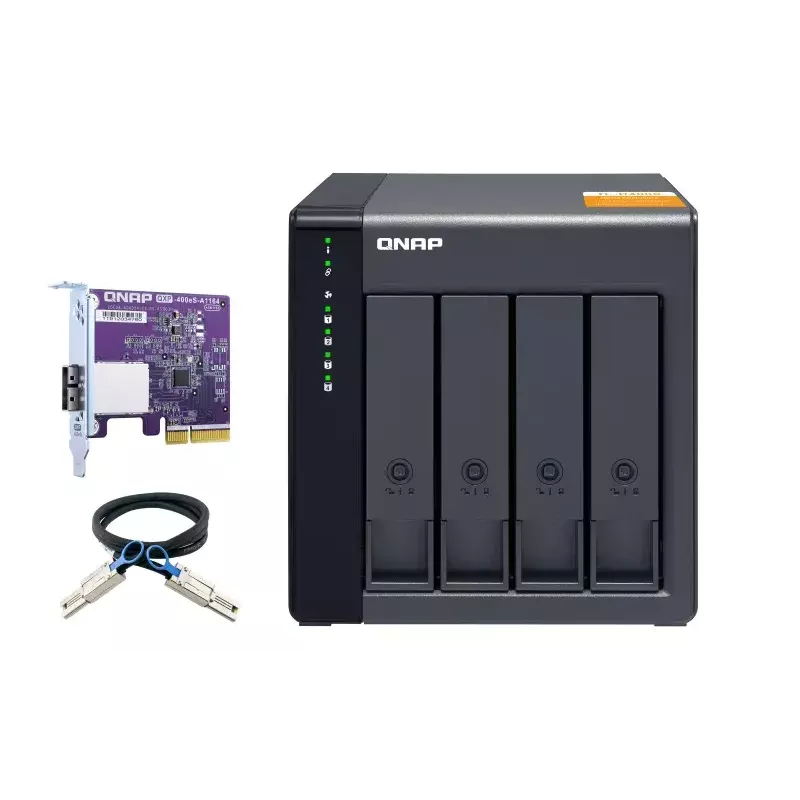 QNAP vysokovýkonný desktop SATA 6Gbps JBOD úložný box | TL-D400S | čierny