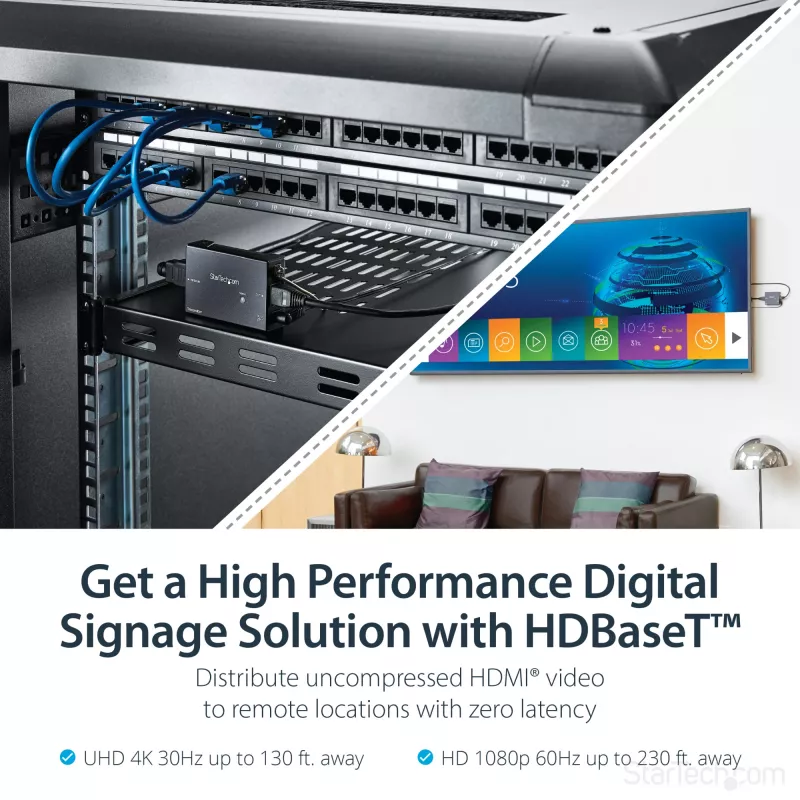 StarTech.com HDMI cez CAT5e HDBaseT extender – napájanie cez kábel – Ultra HD 4K – TAA