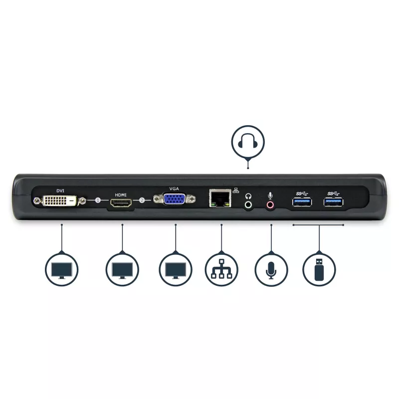 StarTech.com Dual-Monitor USB 3.0 dokovacia stanica s HDMI a DVI/VGA