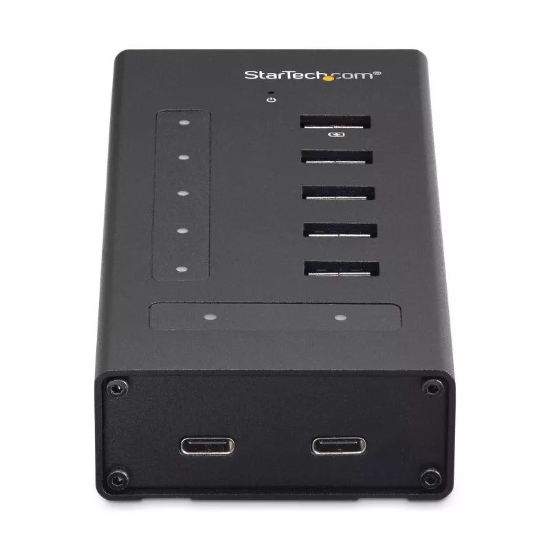 StarTech.com HB30C5A2CST 7-portový USB 3.0 hub, USB-C na 5x USB-A a 2x USB-C, port rýchleho nabíjania, priemyselný, kovový