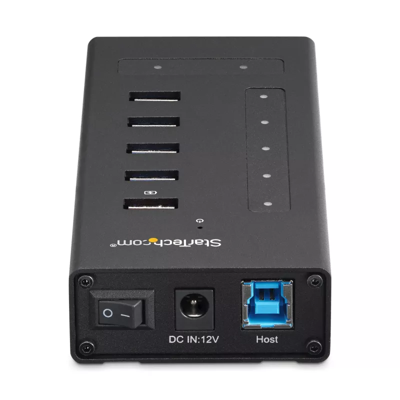StarTech.com HB30C5A2CST 7-portový USB 3.0 hub, USB-C na 5x USB-A a 2x USB-C, port rýchleho nabíjania, priemyselný, kovový