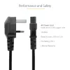 StarTech.com 3ft (1m) UK napájací kábel pre notebook, BS 1363 na C5 (trojlístok), 2,5A 250V, 18AWG, UK náhradný kábel pre notebook, napájací kábel pre tlačiareň, nabíjací kábel pre notebook, napájací kábel pre notebook